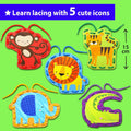 KRAFUN Beginner Preschool Lacing Card Kit for Kids Arts & Crafts, 5 Easy Safari and Animal Lacing Projects, Paper Craft Cards for Toddlers, Fine