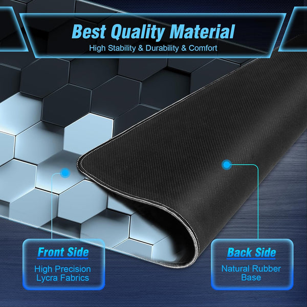 Large Mousepad Gaming, 35.4X15.7In Mouse Pad for Professional Gaming & Comfort Office, Quality Lycra Cloth Extra Large Mouse Pad XXXL, Non-Slip