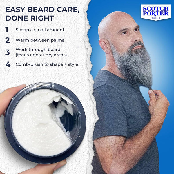 Scotch Porter Conditioning Beard Balm Ã¢ÂÂ Smooth, Shape, Moisturize & Soften Coarse, Dry Facial Hair While Encouraging Growth for a