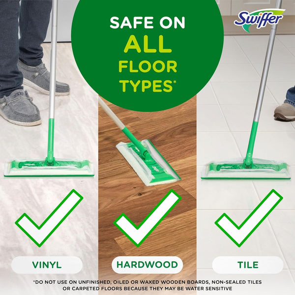 Swiffer Sweeper Wet Mopping Pad Refills for Floor Mop with Febreze Lavender Scent, 12 Count (Packaging May Vary)