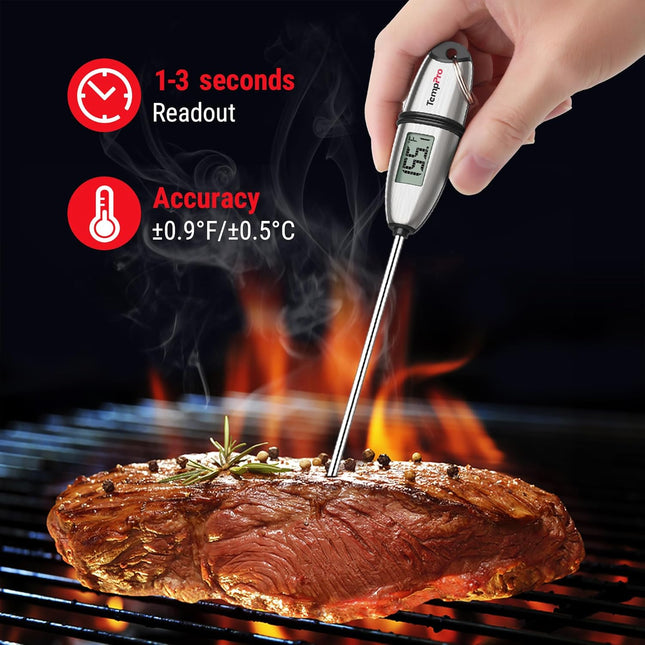 Thermopro TP02S Digital Food Thermometer for Cooking Bread Baking Sourdough Liquids, Meat Thermometer Digital with Super