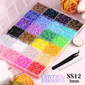 34000Pcs Resin Jelly Rhinestones for Bedazzling, Multicolor 3mm Flatback Gems for Diamond Art, Bedazzler Kit with 3Pcs 10ml B7000 Jewelry Glue for