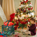 YANGTE 16 Pack Christmas Tote Bags with Handles, Non-Woven Gift Bags, 12.8" 9.8" 6.7 16-Pack