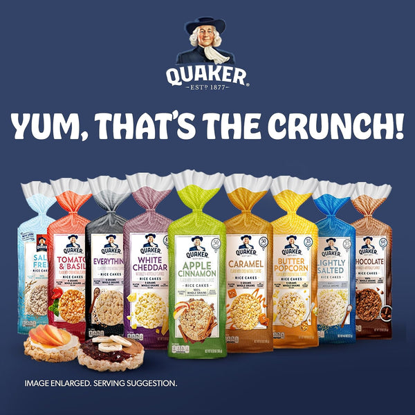 Quaker Large Rice Cakes, Lightly Salted, Gluten Free, 100% Whole Grains, 4.47 Oz, Pack of 6 Lightly Salted 4.47 Ounce (Pack of 6)