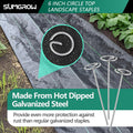 Landscape Staples,120 Pcs Garden Stakes, Circle Top 6-Inch Galvanized Steel, Spikes Pins for Securing Weed Fabric Netting Ground Sheets and
