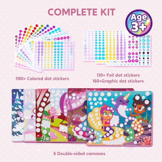 Klever Kits Dot Art Kit for Kids, No Mess Sticker for Toddlers 3-7, Craft Kits, 