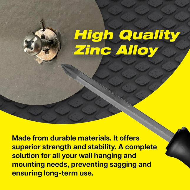 100 Pieces Zinc Dry Wall Anchors and Screws Kit Metal - 50 Pcs Self Drilling Anchors and 50 Pcs #8 x 1-1/4" Screws, Heavy Duty 65lb Capacity, No