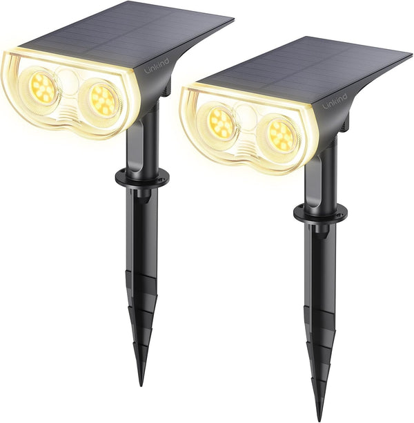 Linkind Starray Solar Spot Lights Outdoor, IP67 Waterproof Dusk-To-Dawn Landscape Spotlights, 3 Modes Solar Lights Outdoor for Garden, Yard,