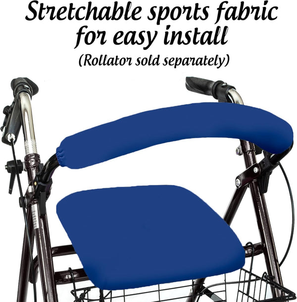Top Glides Universal Rollator Walker Seat and Backrest Covers (Blue)