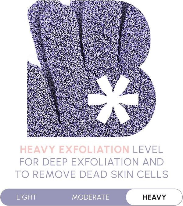 Brooklyn Botany Exfoliating Gloves for Bath and Shower Ã¢ÂÂ Heavy Duty Exfoliating Body Scrubber for Massage and Dead Skin Remover for Body
