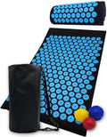 Acupressure Mat and Pillow Set for Lower Back Pain Relief & Muscle Relaxation - Acupuncture Mattress + Spiky Ball Massage Set for Back, Neck &