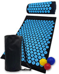 Acupressure Mat and Pillow Set for Lower Back Pain Relief & Muscle Relaxation - Acupuncture Mattress + Spiky Ball Massage Set for Back, Neck &