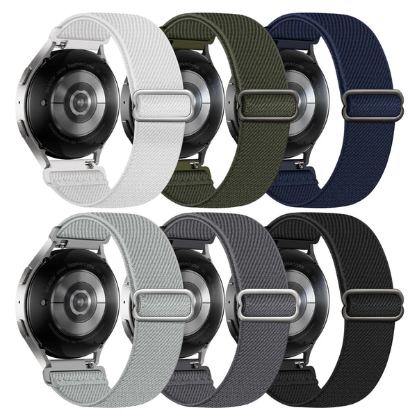 6 Pack Stretchy Bands Compatible with Samsung Galaxy Watch 7 6 5 4 40mm 44mm/Galaxy Watch 6 4 Classic 42mm 46mm 43mm 47mm/Galaxy 5 Pro 45mm/Active