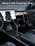 JSAUX Car Cup Holder Phone Mount, Metal Long Arm, Adjustable Base ClipMount