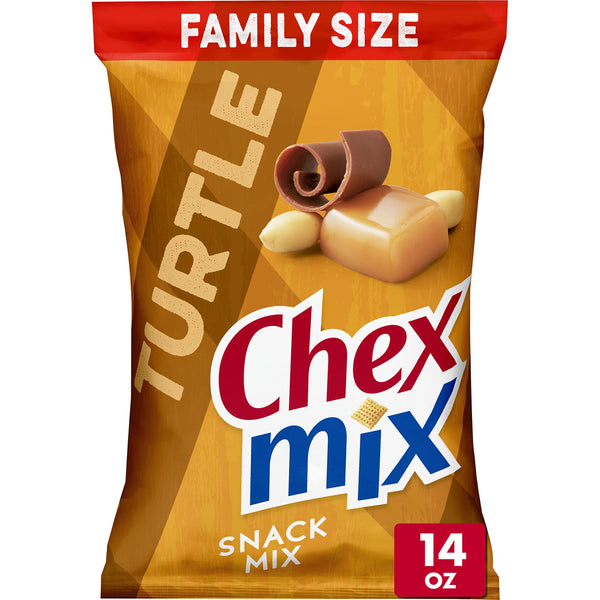 Chex Mix Snack Mix, Turtle, Indulgent Snack Bag, 14 oz Turtle 14 Ounce (Pack of 1)