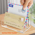 Mail Organizer Countertop, 3 Section Clear Acrylic Small File Holders Letter Organizer for Desk, Modern Filing Accessories for Document, Office,