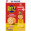 RITZ Cheese Sandwich Crackers, Lunch Snacks, 20 Snack Packs (6 Crackers per Pack)