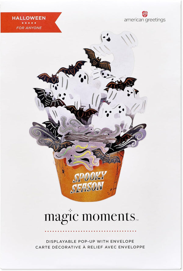 American Greetings Pop Up Halloween Card for Kids or Adults, Displayable 3D Haunted House Halloween Pop Up Card for Boo Baskets (Spooky Season)