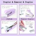 Purple Desk Accessories, Purple Office Supplies 360ÃÂ°Pen Holder Desk Organizers and Accessories with Tape Dispenser, Stapler, Staple Remover, 1000
