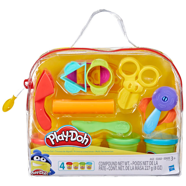 Play-Doh Starter Set 9-Piece Kit with Storage Tote & 4 Modeling Compound Cans, A