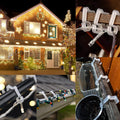 AccEncyc 100 Pcs Outdoor Light Clips Hooks for Outdoor String Lights Gutter Clips for Hanging Christmas Village Accessories 100Pcs Clear