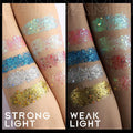 FANDAMEI Face Glitter, Body Glitter for Women, 2PCS 8 Colors Glitter Gel for Face, Hair Glitter for Kids, Fairy Rave Mermaid Makeup pink/red/light