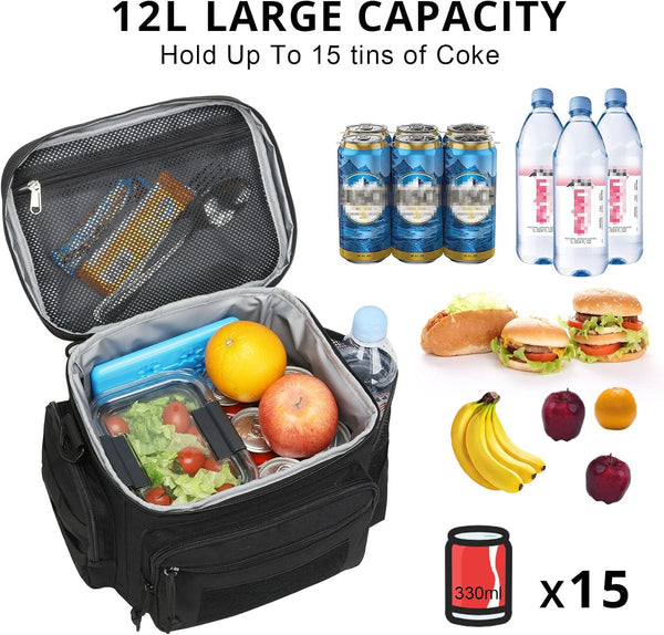 ATRIPACK Lunch Box for Men, Tactical Lunch Bag MOLLE Webbing Leakproof Insulated Large Lunch Cooler Women Adult Meal with Adjustable Shoulder