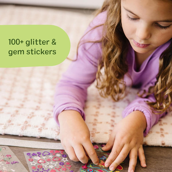 Melissa & Doug Design-Your-Own Bracelets with 100+ Sparkle Gem and Glitter Stickers
