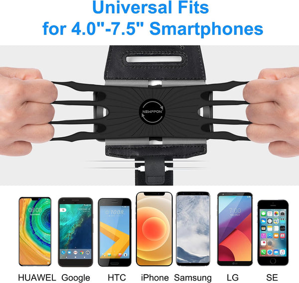Cell Phone Running Armband - Detachable & 360° Rotatable Universal Cellphone Arm Band for iPhone 17 16 15 14 13 Pro Max Plus Samsung Galaxy Note