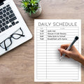 Dry Erase Daily Schedule Planner Sticker Decal by Glassboard Studio | Removable & Reusable | Magnetic Fine-Tip Marker Included (9 x 12 inches,