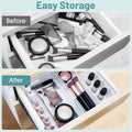 WOWBOX 25 PCS Clear Plastic Drawer Organizer Set, 4 Sizes Desk Drawer Divider Organizers and Storage Bins for Makeup, Jewelry, Gadgets for