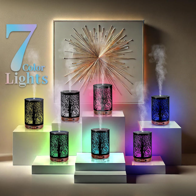 Essential Oil Diffuser 120ML Metal Aromatherapy Diffuser, Cool Mist Humidifier w