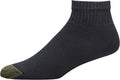 GOLDTOE Men's 656P Cotton Ankle Athletic Socks, Multipairs 6 Black (6-pairs) Large