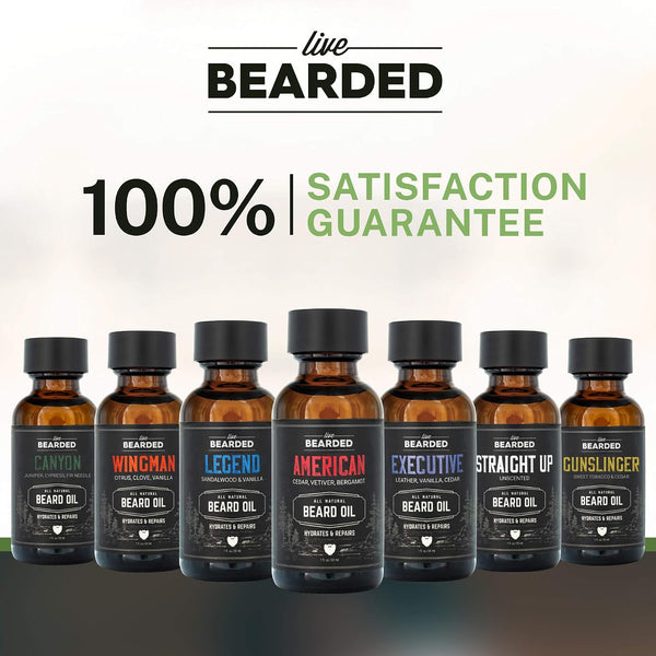 Live Bearded® Beard Oil, American Scent, Cedar, Vetiver, 1 fl oz American - Cedar, Vetiver, Bergamot