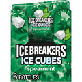 ICE BREAKERS Ice Cubes Spearmint Sugar Free Chewing Gum Bottles, 3.24 Oz (6 Count, 40 Pieces)