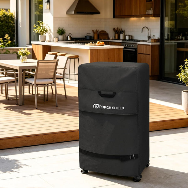 Porch Shield 30 Inch Electric Smoker Cover for Masterbuilt Smoker, Waterproof Heavy Duty Outdoor Smoker Grill Covers 20W X 18D X 33H Inch, Black
