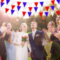 100 Feet Red Blue White Pennant Banner Flags String Triangle Bunting Flag for 4th of July Kids Birthday Wedding Outdoor Garden Hanging Festivals