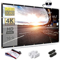 Mdbebbron 120 inch Projector Screen 16:9 Foldable Anti-Crease Portable Projector Movies Screens for Home Theater Outdoor Indoor Support Double