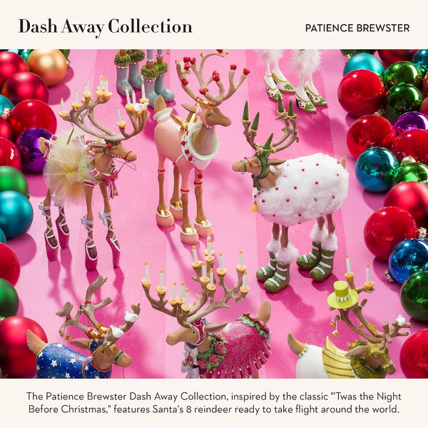 MACKENZIE-CHILDS Patience Brewster Dash Away Christmas Ornament, Indoor Christmas Tree Decoration for Holiday Decor Arrangement, Dancer Dancer