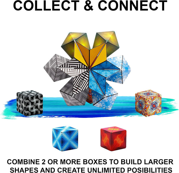 Shashibo DODECA Magnetic Puzzle Cube, Sensory Fidget Toy for Adults & Kids, Stress Relief Fidget Toy for All Ages, Cool Fidget Toys for Desk,