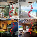 Solar Cardinal Wind Chimes Lights for Outside Garden Patio Decor | Red Bird Hanging Windchimes for Home/ Outdoors, Memorial Gifts Gifts for Mother