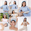 Ztomine Headbands for Women - Spa Headband and Wristband Set - Headband for Washing Face,Facial Mask,Makeup and Skin Care,Gifts for Women and Teen
