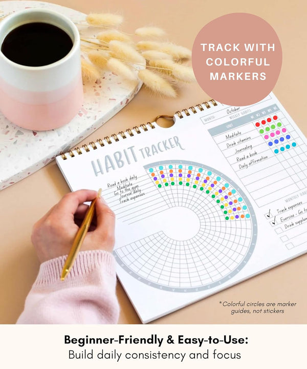 Lamare Habit Tracker Calendar Ã¢ÂÂ Premium Daily Habit Tracker Journal and Goal Board, Workout Motivation & Productivity Tool
