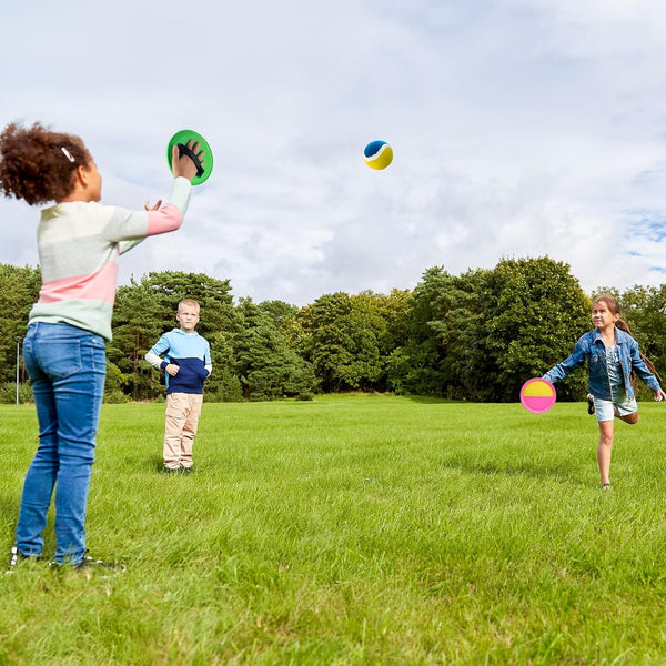 Weehoey Beach Games - Kids Toys - Outdoor Games for Kids, Toss and Catch Ball Set with 6 Paddles 3 Balls, Toys for 3 4 5 6 7 8+ Year Old Boys