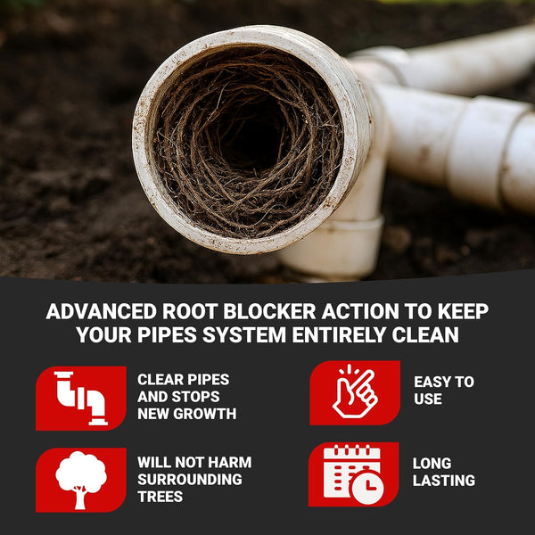 Roebic FRK Foaming Tree Root Killer, Chemical Septic System, Drain Field and Sewer Line Pipe Clog Remover and Root Destroyer, Safe for Bathroom