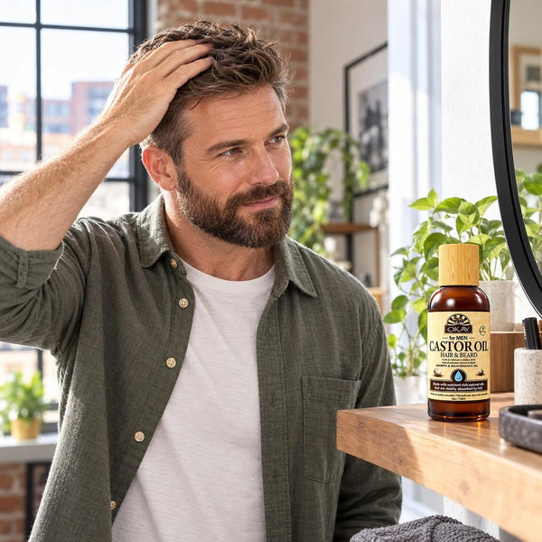 OKAY Men's Hair & Beard Castor Oil - 4 oz / 118 ml 4 Fl Oz (Pack of 1)
