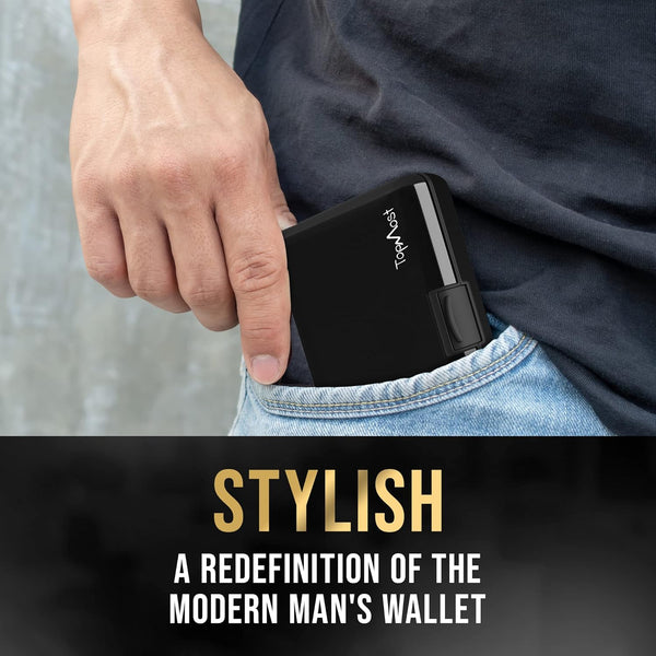 TopMost Aluminum Wallet, Card Case Wallet, Metal RFID Credit Card Holder for Men & Women, 6 Cotton Slots for 10-12 Cards And Bills, Rfd Protective