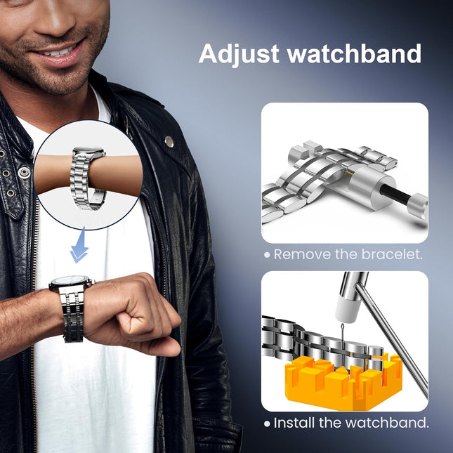 JOREST Watch Repair Tool Kit for Battery Replacement, Strap Adjustment Resizing,