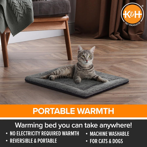 K&H PET PRODUCTS Self-Warming Cat Bed Pad, Self Heating Pad for Outdoor Cat Houses, Warming Mat for Indoor Pet Beds & Furniture, Reversible