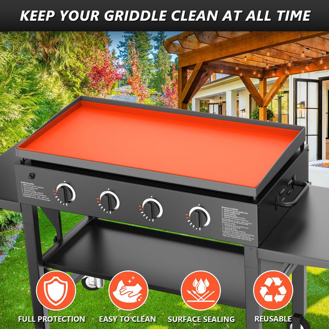 28" Silicone Griddle Mat Cover for Blackstone, Heavy Duty Silicone Cover, All Year Round Griddle Top Protective Mat for 